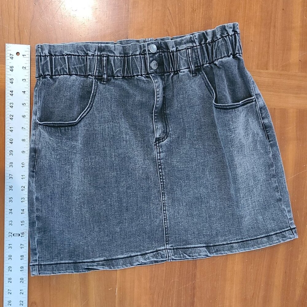 Black Denim Mini Skirt